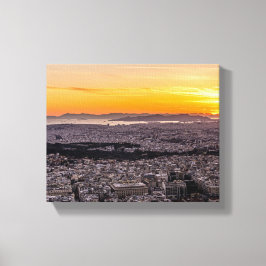 アテネのサンセットタイム キャンバスプリント