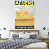 アテネのヴィンテージ旅行ポスター キャンバスプリント (インサイチュ (寝室))