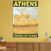 アテネのヴィンテージ旅行ポスター キャンバスプリント (インサイチュ (リビング))