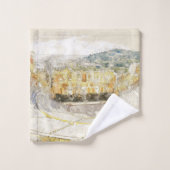 アテネの古代劇場ギリシャのバスタオルセット バスタオルセット (ウォッシュタオル)