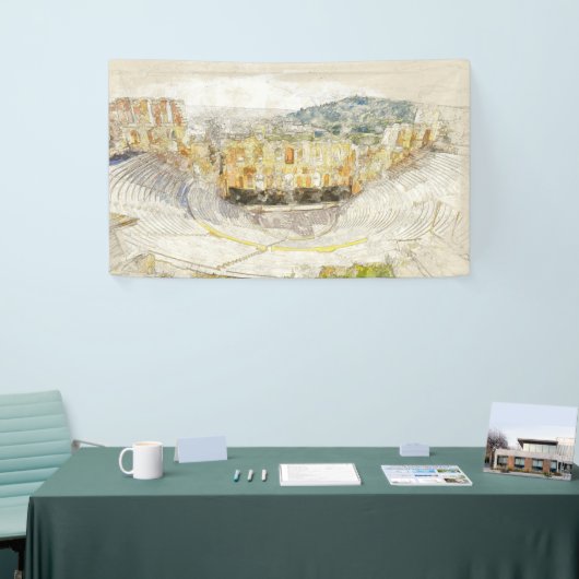 アテネの古代劇場ギリシャのバナー – 旅行 横断幕 (トレードショー)