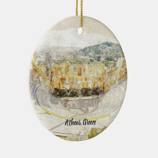 アテネの古代劇場ギリシャ陶磁器オーナメント セラミックオーナメント (右)
