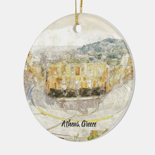 アテネの古代劇場ギリシャ陶磁器オーナメント セラミックオーナメント (左)