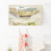 アテネの古代劇場,ギリシャの旗 横断幕 (インサイチュ)