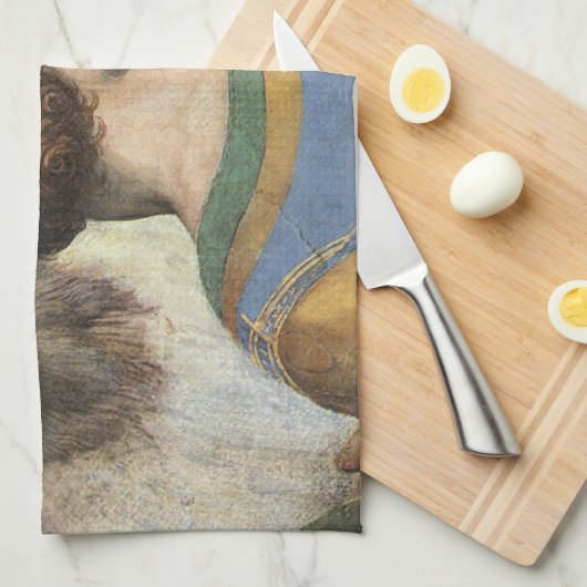 アテネの学校バイラファエル,ヴィンテージルネッサンス キッチンタオル (四つ折り)