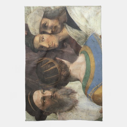 アテネの学校バイラファエル,ヴィンテージルネッサンス キッチンタオル (縦)