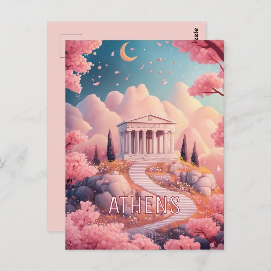 アテネへ旅行する夢 ポストカード (正面/裏面)