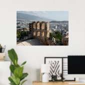 アテネを見下ろすアクロポリス古代遺跡 ポスター (ホームオフィス)