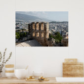 アテネを見下ろすアクロポリス古代遺跡 ポスター (キッチン)