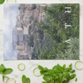 アテネアクロポリスビュー茶タオル キッチンタオル (折り畳み)