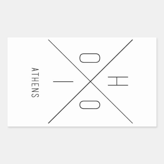 アテネオハイオステッカー 長方形シール (正面)