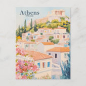 アテネギリギグアッシュ絵を描イラストレーション旅行 ポストカード (正面)