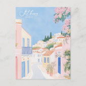 アテネギリギグアッシュ絵を描イラストレーション旅行 ポストカード (正面)