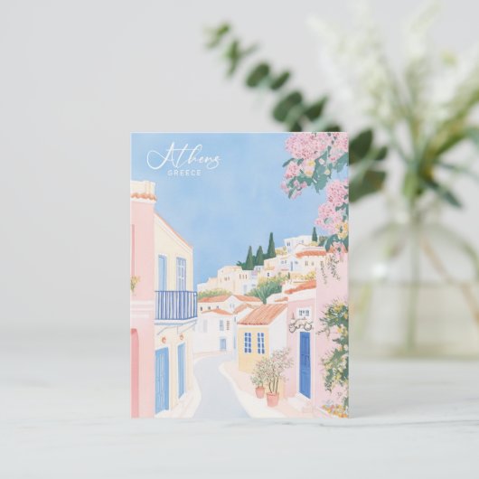 アテネギリギグアッシュ絵を描イラストレーション旅行 ポストカード (スタンド正面)