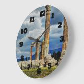 アテネギリシャの古代遺跡 ラージ壁時計 (傾斜)