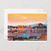 アテネギリシャアクロポリスアットサンセット ポストカード (正面/裏面)