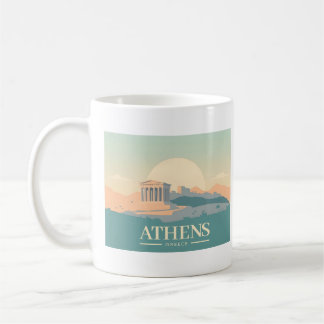 アテネギリシャアクロポリスパステルトラベル コーヒーマグカップ