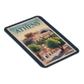 アテネギリシャイラストレーショントラベルアートヴィンテージ マグネット (右側)