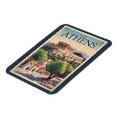 アテネギリシャイラストレーショントラベルアートヴィンテージ マグネット (左側)