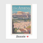 アテネギリシャパルテノントラベルアートヴィンテージ シール (シート)