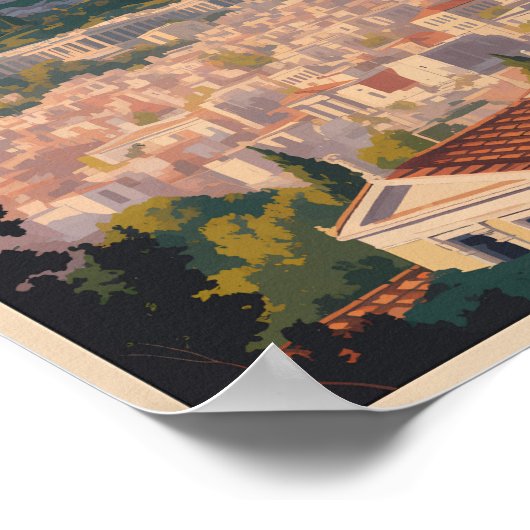 アテネギリシャパルテノントラベルアートヴィンテージ ポスター (角)