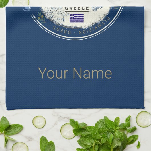 アテネギリシャレトロアクロポリスヴィンテージ土産 キッチンタオル (折り畳み)