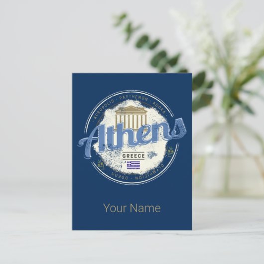 アテネギリシャレトロアクロポリスヴィンテージ土産 シーズンポストカード (スタンド正面)
