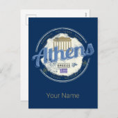 アテネギリシャレトロアクロポリスヴィンテージ土産 シーズンポストカード (正面/裏面)