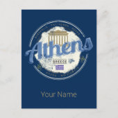 アテネギリシャレトロアクロポリスヴィンテージ土産 シーズンポストカード (正面)