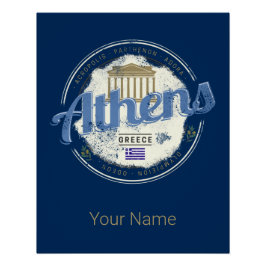 アテネギリシャレトロアクロポリスヴィンテージ土産 ポスター