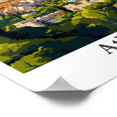 アテネギリシャヴィンテージトラベルポートレート ポスター (角)