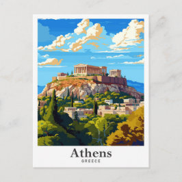 アテネギリシャヴィンテージトラベルポートレート ポストカード