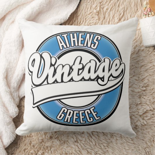 アテネギリシャヴィンテージロゴ クッション (ブランケット)