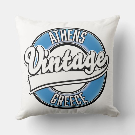 アテネギリシャヴィンテージロゴ クッション (裏面)