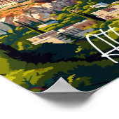 アテネギリシャヴィンテージ旅行イラストレーション ポスター (角)