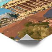 アテネギリシャヴィンテージ有名なトラベルプレイス ポスター (角)