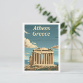 アテネギリシャヴィンテージ有名なトラベルプレイス ポストカード (スタンド正面)