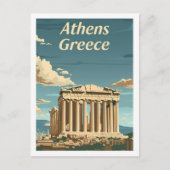 アテネギリシャヴィンテージ有名なトラベルプレイス ポストカード (正面)