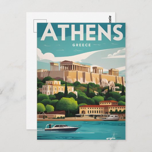 アテネギリシャヴィンテージ ポストカード (正面/裏面)