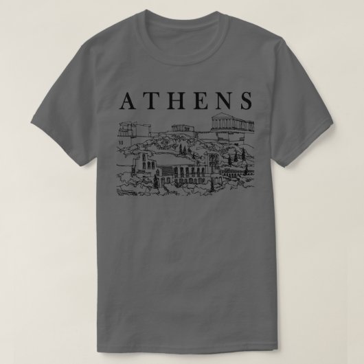 アテネギリシャ土産ギリシャ旅行ヨーロッパトラベリン Tシャツ (デザイン正面)