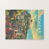 アテネギリシャ旅行アートヴィンテージ ジグソーパズル (横)