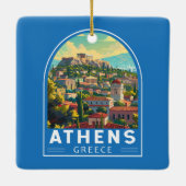 アテネギリシャ旅行アートヴィンテージ セラミックオーナメント (裏面)