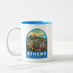 アテネギリシャ旅行アートヴィンテージ ツートーンマグカップ