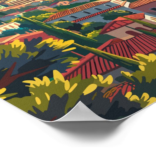 アテネギリシャ旅行アートヴィンテージ ポスター (角)