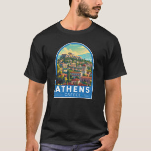 アテネギリシャ旅行アートヴィンテージ Tシャツ