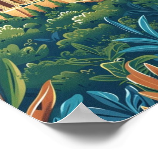 アテネギリシャ有名ヴィンテージトラベルプレイス ポスター (角)