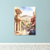 アテネギリシャ水彩画 キャンバスプリント (インサイチュ (ウッドフロア))