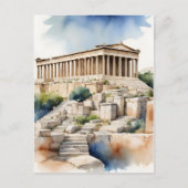 アテネギリシャ水彩画 ポストカード (正面)