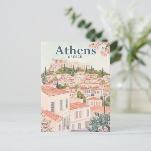 アテネギリシャ水絵を描色の旅行 ポストカード (スタンド正面)