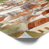 アテネギリシャ水色絵を描ズパノラマビュー ポスター (角)